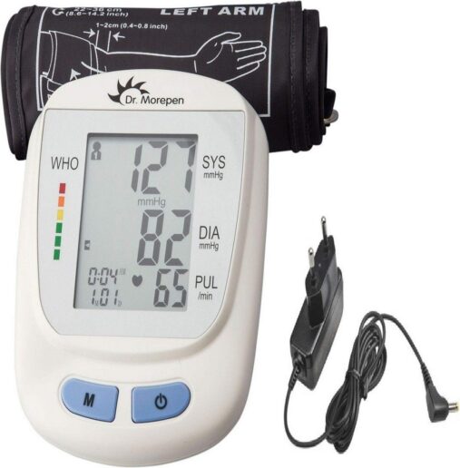 Dr. Morepen 09 Fully Automatic BP Monitor with AC/DC Adaptor and Charger (White) 