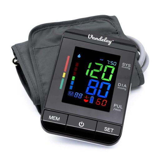 Vandelay Blood Pressure Monitor - Fully automatic - Color Display BP Monitor - CE & FDA Approved 