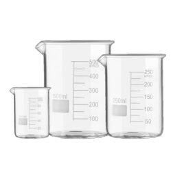 Borosilicate 3.3 Glass Beakers - 100 ml, 250 ml, 500 ml, Pack of 3