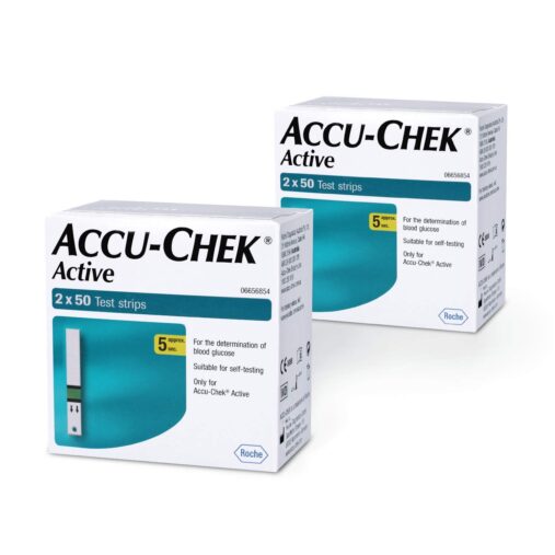 Accu-Chek Active Glucometer Test Strips - 100 Strips (Pack of 2, Multicolor)