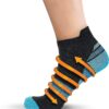 Low-cut Strong Compression Sports Socks for Runners, Marathoners, Walkers. Get Pain Relief From Heel Pain (L/XL, Blue/black)