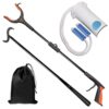  Hip Back Knee Replacement Recovery Kit 5-Piece with 32" Foldable Reacher Grabber, Sock Aid, 35" Long Shoe Horn & Dressing Stick, Storage Bag, Portable Mobility Tools