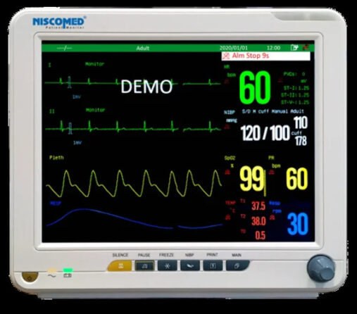 5 Para Monitor SpO2, HR, NIBP, ECG, RESP, 2 Temp