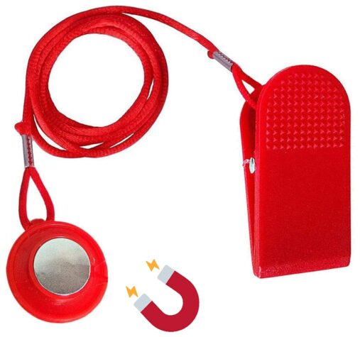 Treadmill Safety Key | Universal Treadmill Magnet Security Lock | Fitness Replacement Kit for All Treadmill- Red