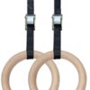 Gymnastic Wooden Rings with Heavy Duty Adjustable Strap | Roman Rings Perfect for Calisthenics Competition and Conditioning Training