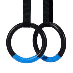 Gymnastic Black Rings with Adjustable Straps, Steel Buckles, Perfect for Workout, Strength Training, Pull-Ups & Dip