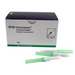 BD CNV Multi Sample Blood Collection Needle - 21GX1 Inch Box of 100 Pieces (360212 Model Number)