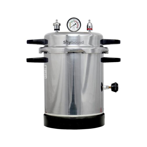 Autoclave Sterilizer (10 Litre (9"" Dia. X 11''H) for clinic and hospital Aluminum Mirror Finish Electric Autoclave Pressure Cooker Type to Sterilize medical equipment"