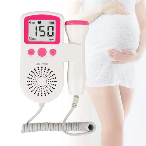 Fetal Doppler - Your Portable Companion for Pregnancy: 50-230M Measuring Hz, LCD Display, Pocket Size (Pink)