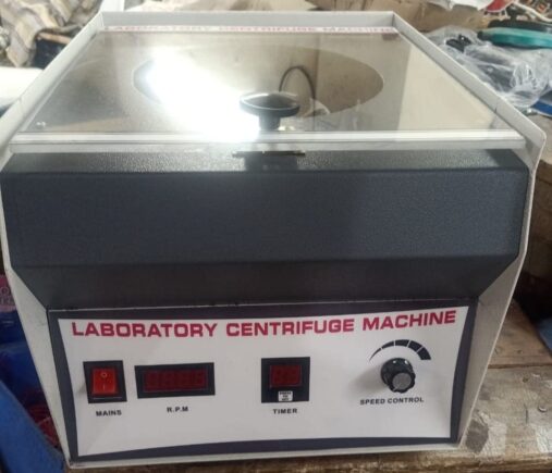 Heavy motor Laboratory centrifuge machine, Full metal body with heavy die cast base for vibration less working & Digital Timer Digital R.P.M.(6000 R.P.M. on 240 v AC)