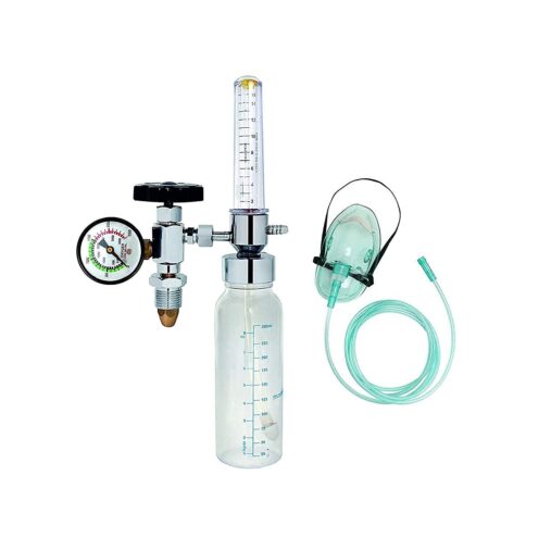 Oxygen Flow Meter Adjustment Oxygen Valve with Regulator oxygen Flow Meter With Rotameter Humidifier Bottle Flow Meter With Oxygen Face Mask Oxygen Flow Meter With Regulator and Mask