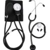 Dial Type Aneroid Sphygmomanometer/Blood Pressure Monitor with Carry Bag and Basic Stethoscope (Black)