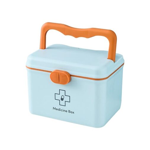 Plastic Medicine Kit, Medicine Storage First Aid Kit, Children'S Medicine Kit, Pet First Aid Kit, Outdoor First Aid Kit (Blue)