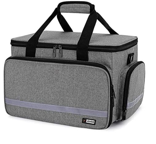 Instrument Bag with Handle and Shoulder Strap for Home Health Care, Car, School, Hospital Visit, Travel, or Emergency Event.