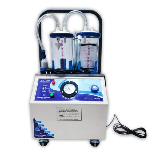Trolly Electric Suction Machine with 2 Polycarbonate Jar Hospital, Clinic, Dentist , Portable Suction Machine with 2L Jar