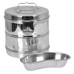 Dressing Drum/Autoclave Drum (8 x 6) & Kidney Tray Stainless Steel 8 Inch Heavy Duty Stainless Steel