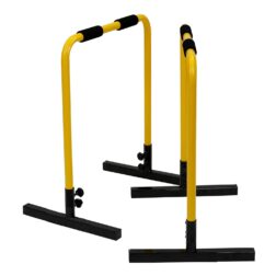 Yellow Dip Bars Stand, Home/Gym Gymnastic Bars for Dipping, Dip Station for Pull Ups, Parallel Bars, Parallettes, Great for Push Ups and Strength Training for Men/Women