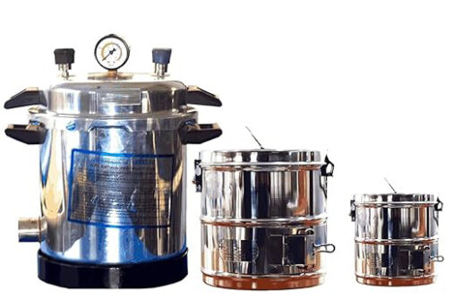 Aluminum Mirror Finish, Electric Autoclave Pressure Cooker Type, 11 L. Autoclave Sterilizer Electric & 8x8, 6X6 Sterilizer Dressing Drum Heavy Duty