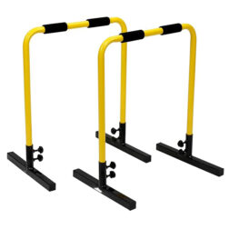 Yellow Dip Bars Stand, Home/Gym Gymnastic Bars for Dipping, Dip Station for Pull Ups, Parallel Bars, Parallettes, Great for Push Ups and Strength Training for Men/Women