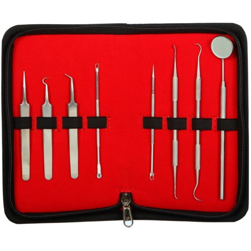 8 Pieces Dental Tools | Dental Pick, Tartar Plaque Remover, Dental Set for Oral Care | Blackhead Tools for Comedone Extractor | Blackhead Remover Tweezer Kit Whitehead Acne Blemish Pimple Remover