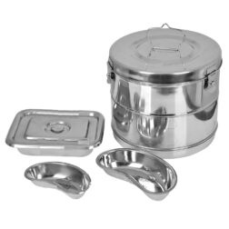 Dressing Drum/Autoclave Drum 11x9, instrument tray 8x6,kidney tray 8 inch, kidney tray 6 inch Heavy Duty Stainless Steel