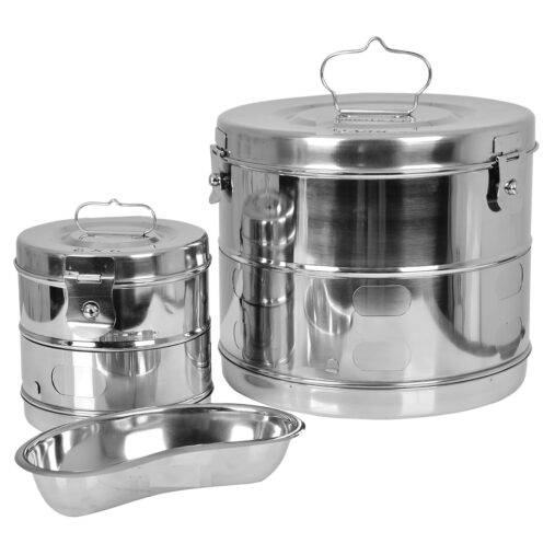 Dressing Drum/Autoclave Drum 11x9, Drum 6x6 Kidney tray 6 inch Heavy Duty Stainless Steel