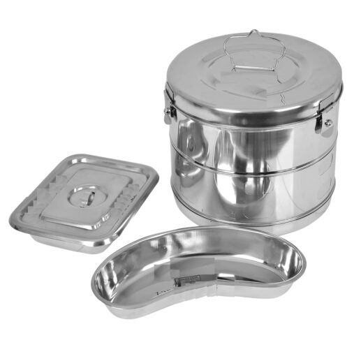 Dressing Drum/Autoclave Drum 11x9, instrument tray 8x6, kidney tray 8 inch Heavy Duty Stainless Steel