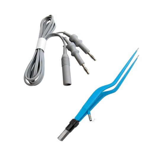 Bipolar Forceps Irrigation Tip with Teflon Coating Bayonet ENT, Neuro & Cardiac use with Bipolar cautery Cable