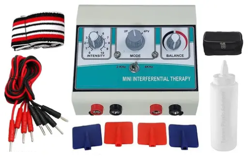 Mini IFT Interferential Therapy for Physiotherapy Electrotherapy Corded Electric Machine, Multicolor