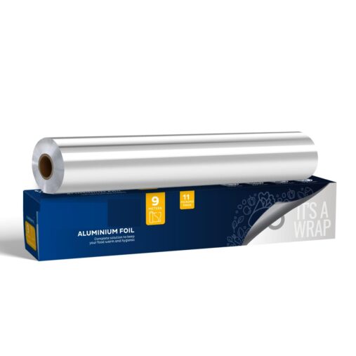 "Silver Aluminium Foil for Food Packing 9m with 11 Micron Thickness | Keeps Food Warm and Hygienic | Ideal for Storing, Packing, Wrapping, and Serving - 125g"