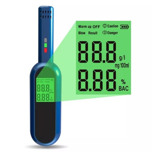 "Professional Alcohol Tester Breathalyzer Pocket Digital Detector Breath Analyzer Audible Alert Portable With Lcd Display And Easily Rechargeable(Large)"