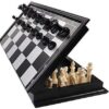 Magnetic Educational Chess Board Set with Folding Chess Board 2 Plyaers Travel Toys for Kids and Adults (10 Inch)