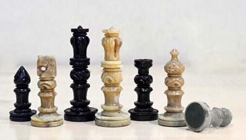 Stone Chess Pieces Chessmen Chess Coins (3" King)