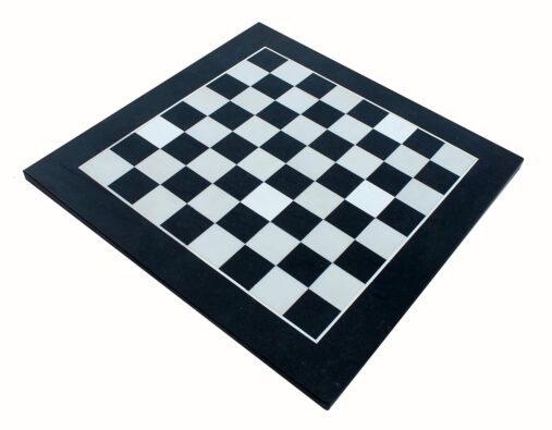 12" X 12" Collectible Black Natural Granite Stone & White Marble Chess Board Without Pieces