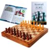 12"X 12" Collectible Foldable Wooden Chess Game Board Set with Magnetic Crafted Premium Wood Pieces (12 Inch X 12 Inch),for-All Ages, All Ages, Brown