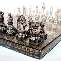 12" x 12″ Collectible Premium Brass Made Chess Board Game Set + All Brass Pieces