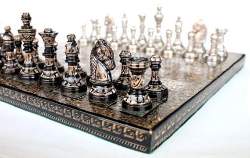 12" x 12″ Collectible Premium Brass Made Chess Board Game Set + All Brass Pieces