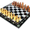 12"x12" Collectible Marble Pietra Dura Chess Board Game Set + Wood Carved Piece ,for all ages