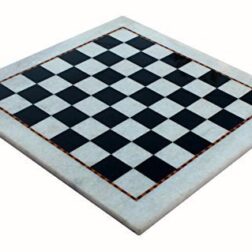 15" X 15" Collectible White Natural Stone & Marble Chess Board Without Pieces