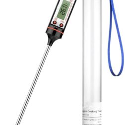 Kitchen Thermometer Digital Multi-Functional with Instant Read Cooking Thermometer - With auto turn off function Best Digital Thermometer for All Food, liquid Grill, BBQ,Candy (black/white)