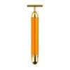 Gold Energy Beauty Bar Electric Vibration Facial Massage Roller Waterproof Face Skin Care T-Shaped Anti Wrinkle Massager for Forehead Cheek Neck Clavicle Arm (Gold Colour)