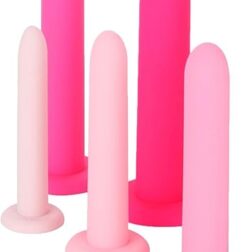 "V-Trainers with BPA Free Silicon Mattrial || Supports Women's Health and Wellness Provides  Protection and Relief || Set in 5 Diameter Sizes - 1.2 cm, 1.5 cm, 2.05 cm, 2.55 cm, 3.13 cm ||  Each dilator Length 6.25 inch"