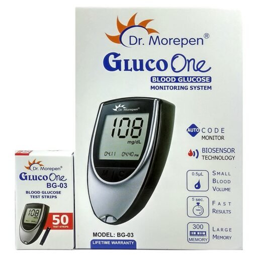 Dr Morepen BG-03 Gluco One Glucometer Kit with 50 Strips - Image 3