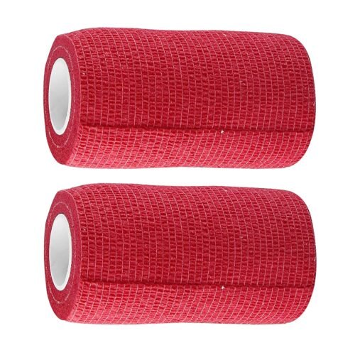 Cohesive Crepe Bandage Red (Pack of 2) Elastic Self Adhesive (10 cm X 4.5 mtr) - Image 4