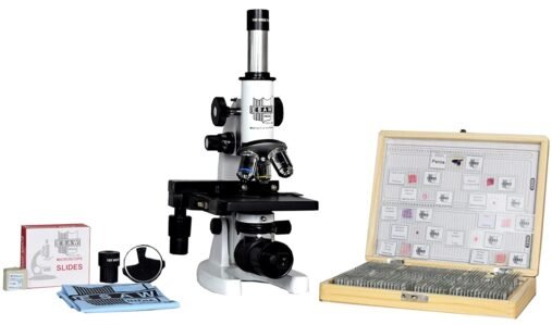 Compound Medical Microscope with 100 Prepared Microscopes Slides for Students (Magnification: 100X to 1500X) - Image 2