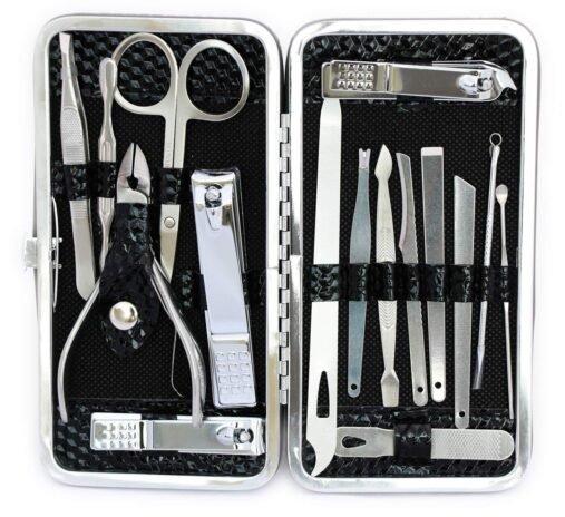 Manicure Pedicure Set Nail Clippers Kit of 16Pcs, Stainless Steel Professional Grooming Kit, Facial & Hand & Foot Beauty Set, Nail Cutter Tools with Luxurious Travel Case - Image 2