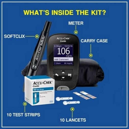 Accu-Chek Guide Glucometer Kit with Bluetooth & 10 Strips - Image 3