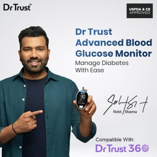 Dr Trust Glucometer Kit with 60 Strips | Fully Automatic Monitor - Image 2