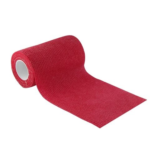 Cohesive Crepe Bandage Red (Pack of 2) Elastic Self Adhesive (10 cm X 4.5 mtr) - Image 3