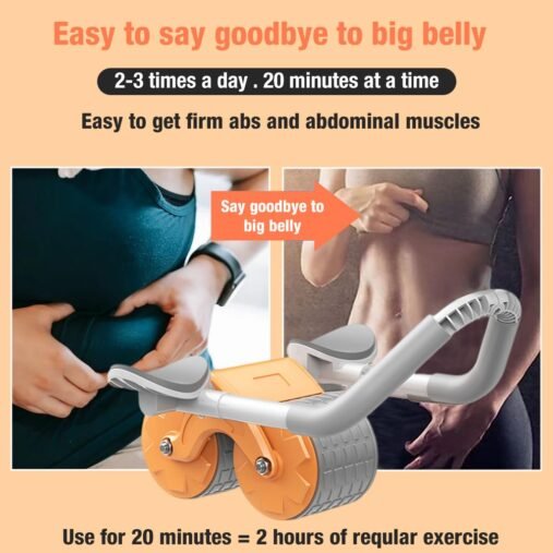 Ab Roller Set with Handle and Silent Knee Pad Mat for Exercise Gym, Premium Abdominal Ab Roller with Phone Holder for Core workout, fitness & Exercise, Home Workout Equipment for Men Women - Image 4